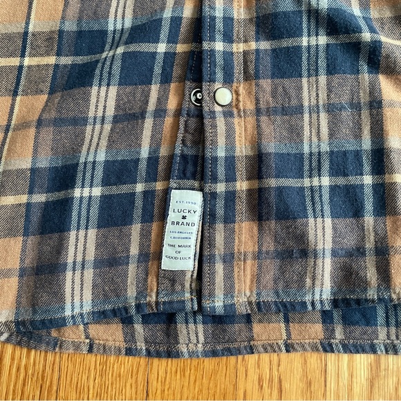 Lucky Brand Men's country western Plaid flannel Button-Down Shirt XL - Picture 6 of 8